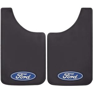 Plasticolor 000539R01 Ford Oval Logo Easy Fit Mud Guard 11"x19" - Set of 2 , Black