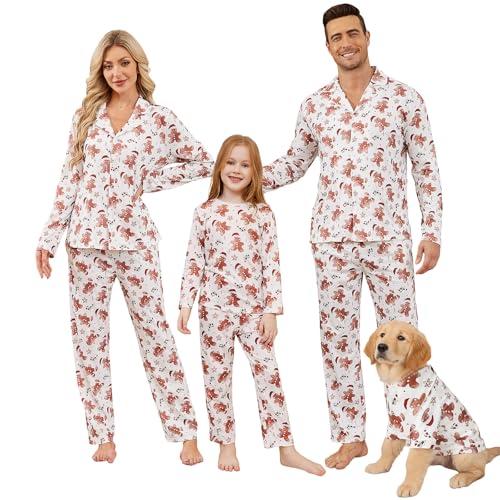 VOLOVEN Christmas Matching Family Clothing Sets Couple Xmas Holiday Long Sleeve Shirt Pants Set, 10T  Kid