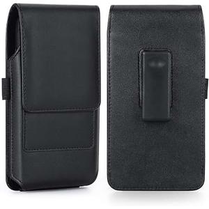 BECPLT Holster for Galaxy Z Fold 7 6 5 4 3 2 Leather 360 Swivel Belt Clip Pouch Case Cover Cell Phone Holder - Black