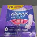 Always Discreet Adult Incontinence Pads for Women, Ultra Absorbency, Long Length, Postpartum Pads, Up to 100% Bladder Leak Protection, 56 Count