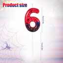 Spider Themed Birthday Candle, Red Blue Spider Web City Number Cake Topper Candle Party Decoration Supplies for Boy Girl Birthday Party Cake Decoration (6)