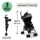 Ingenuity 3D Mini Convenience Stroller Lightweight Stroller with Compact Fold, Multi-Position Recline, Canopy with Pop Out Sun Visor and More Umbrella Stroller for Travel and More, Gray