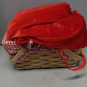 4 Pcs Women's Riding Hood Costume Halloween Party Dress with Red Hooded Cloak White High Socks Picnic Basket (Medium)