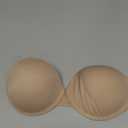 Backless Strapless Push Up Bra for Women Thick Padded Sticky Underwired Bras Self Adhesive (Nude), D