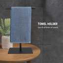 Towel Racks Hand Towel Stand, Countertop T-Shape Stainless Steel Free Towel Rack Stand Storage for Table, Black Towel Ladder Hanger Bar Drying with Heavy Base for Bathroom Kitchen, Bathroom Decor