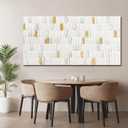 YETHEN WAL White and Gold Textured Abstract Wall Art, Minimalist Neutral Canvas Painting Modern Artwork for Living Room Bedroom Office Decor 24x48 Inch