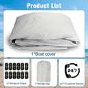 Trailerable Boat Cover 17-19ft, 1200D Oxford Heavy-Duty Marine Grade Waterproof Boat Cover with Storage Bag, Fits V-Hull, Tri-Hull, Bass Tracker, Fishing, Runabout Boat, Gray