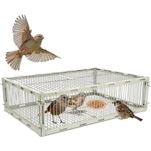 Universal Sparrow Trap Cage  Birds Trap Cage with Escape-Proof Design, One Way Bird Catcher Traps for Starlings, Quail, Cardinals and So On,Made from Rust-Resistant Metal for Long-Lasting Use (16.7"L x 12.0"W x 4.71"H)