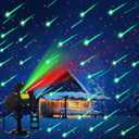Treela Laser Projector Light Outdoor Yard Projector Decoration Moving Waterproof Star Projection Light with Remote Landscape for Garden Home(Red Green,Meteor Showers)