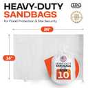 White Sand Bags 16"x24", 10-Pack - USA-Made Havy-Duty Sand Bags for Flood Protection, Construction & Erosion Control with 50 lbs Capacity - Empty & Reusable Woven Polypropylene Sacks by IDL Packaging, Pack of 10