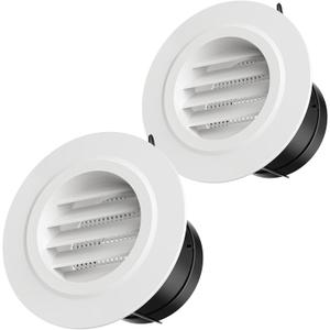 3 Inch Vent Cover, Hon&Guan 3 Soffit Vents Exterior Round Soffit Vents with Built-in a Fly Screen for Bathroom Office Home-2PCS