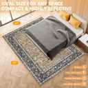 Washable Area Rug, 6x9 Persian Vintage Rugs, Ultra-Thin Foldable Vintage Rugs for Bedroom, Dining Room, Home Office, Pet & Child Friendly, Low Pile, Non-Shedding, Camel