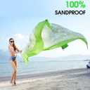 3 x Beach Blanket Waterproof, Sandproof Mat with Portable Bag for Picnic, Nylon Mat, Quick Drying, Lightweight with 4 Stakes & 3 Water Bags, Use as Children's Pool (Green) (80"*80" (1-5 Person))