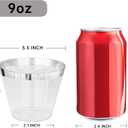 I00000 200pcs Silver Disposable Plastic Cups 9 oz Clear Plastic Cups Old Fashioned Tumblers Silver Rim Cup Disposable Party Cup Elegant Silver Wine Glasses Cocktail Cup