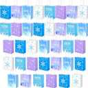 Henoyso 36 Pcs Snowflake Gift Bags with Handles Party Favor Goodie Bags Winter Wonderland Treat Bag for Candy, Christmas Holiday Supplies