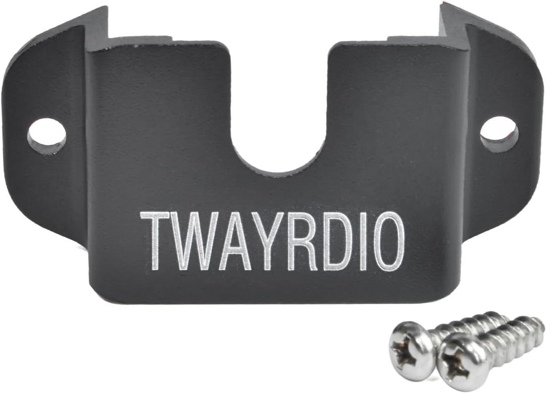 2 x TWAYRDIO Dashboard Mount Holder Hanger for Handheld Radio, Speaker Mic, CB/Mobile Radio Microphone, Belt Clip Hook with Screws for Motorola Midland BaoFeng Yaesu Walkie Talkie Two Way Radio (Black)