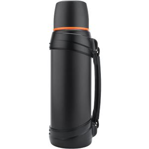 Large Thermosflask- 85oz Stainless Steel Insulated Bottle for Travel with BPA Free Cup - 2.5L Oversized Vacuum Insulated Thermoses with Handle and Strap for Hot & Cold Drinks(Black) (84.5 Ounces)