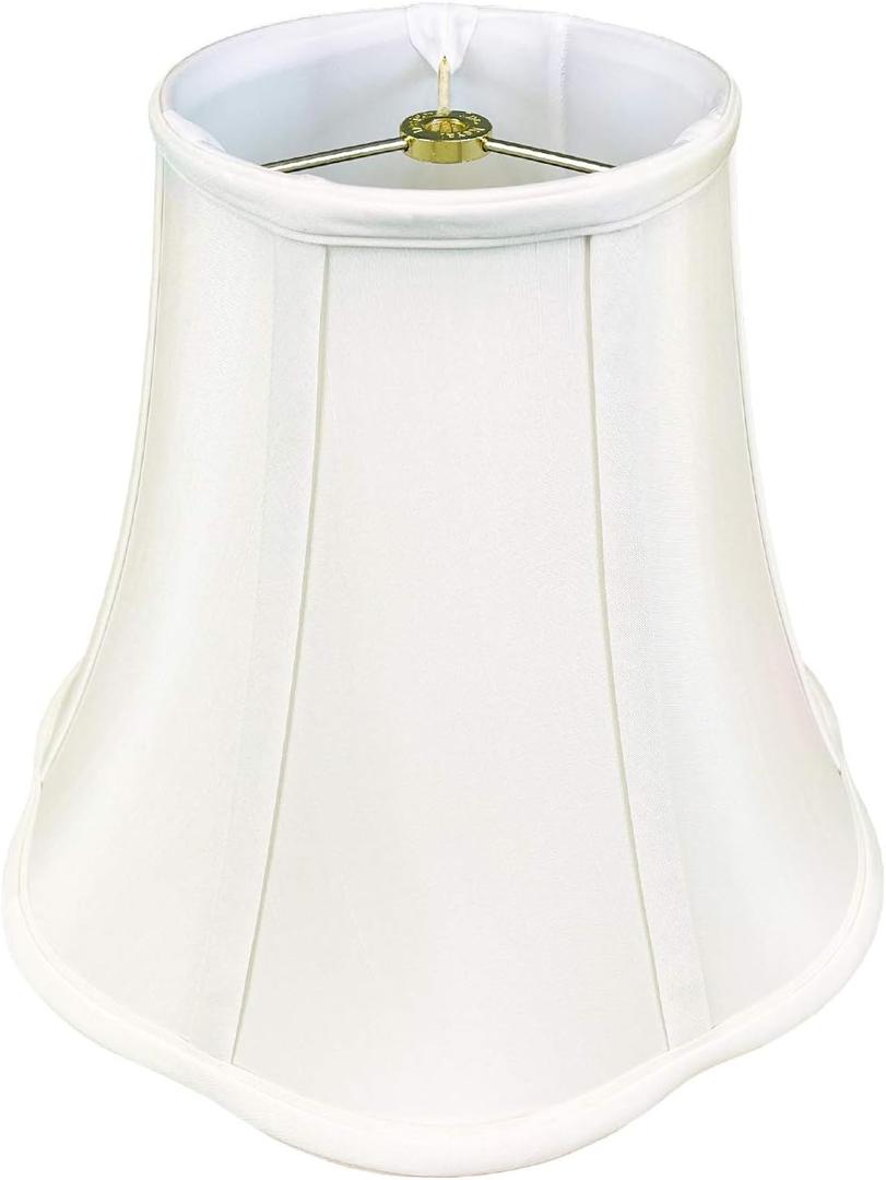 Royal Designs, Inc. Bottom Scalloped Bell Lamp Shade, BSO-703-14WH, 7 x 14 x 11.5, White