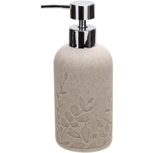 1pcs Hand Soap Dispenser Set, Sandstone Textured Resin Liquid Soap Dispenser for Bathroom Countertop, Heavy & Sturdy Dish Wash Soap Dispenser for Kitchen, Matte Beige