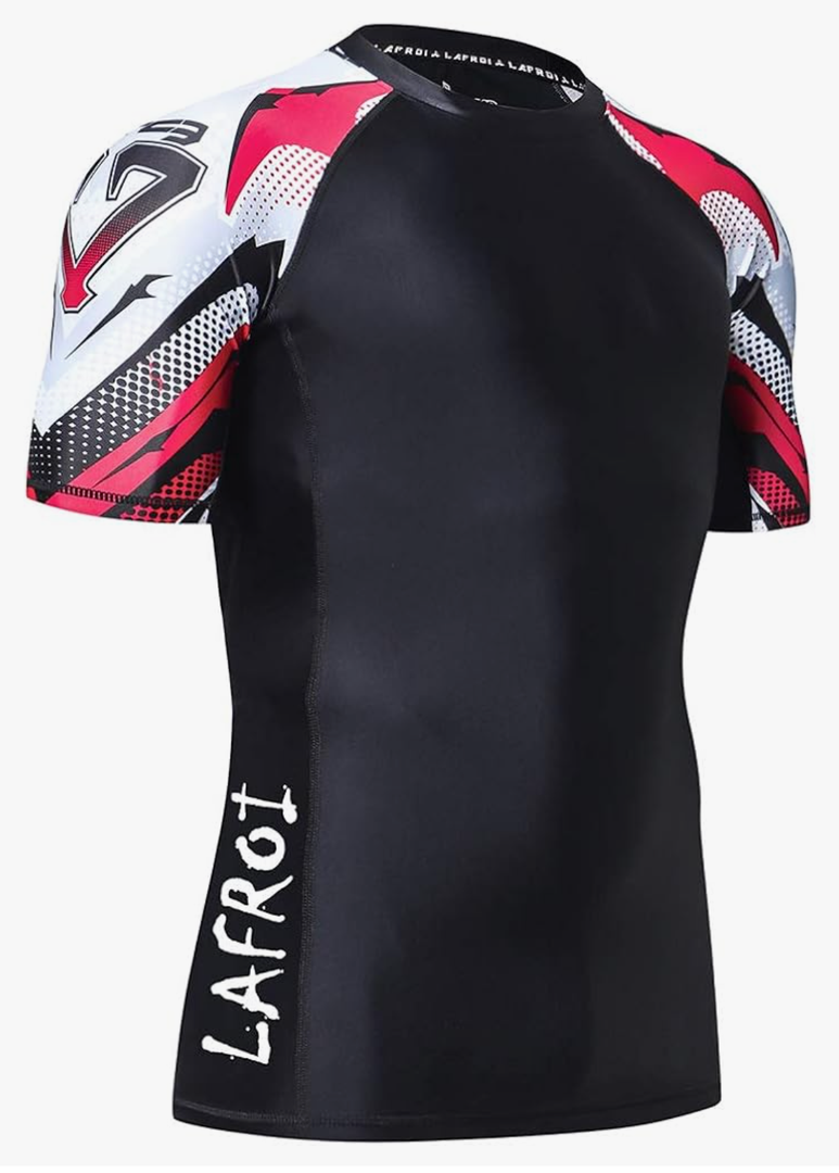 LAFROI Men's Long Sleeve UPF 50+ Baselayer Skins Performance Fit Compression Rash Guard-CLY02D Mecha M