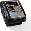GUARD SHIELD Extreme Heavy Duty Black Poly Tarp 18x24 Feet Cover Waterproof Tarps 20mil Thick UV and Tear Resistant Tarpaulin