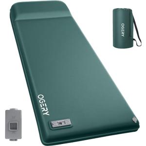OGERY Self Inflating Sleeping Pad with Electric Pump, 3.15" Ultra-Thick Memory Foam Camping Pad, 4 Season Camping Mattress Pad with Built-in Pillow, Camping Essentials Gear for Tent Travel Car (Full)