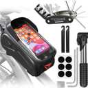 Bike Repair Kit, Bicycle Repair Bag With Tire Pump, Bike Tool Kit for Camping Travel, 16-in-1 Bike Multitool, Bicycle Tire Repair Kit, 4mm and 5mm Allen Wrenches, Used for Mountain Bike and Road Bike