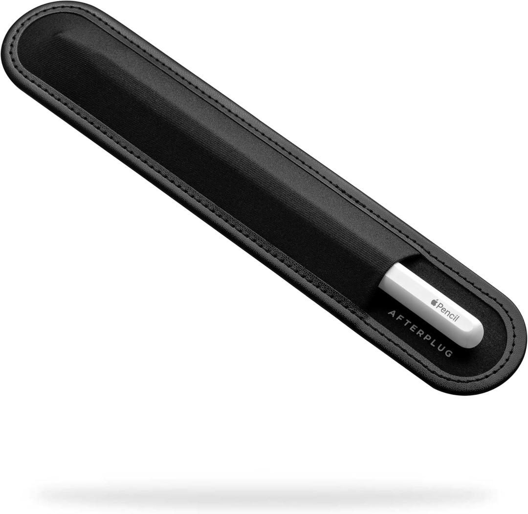 Stylus Holder for Apple Pencil 1st & 2nd, USB-C, Pro, and Slim Stylus Rip-Resistant Elastic Sleeve, Microfiber Base, and 3M Adhesive for Attaching to iPad & Tablet Cases, Black