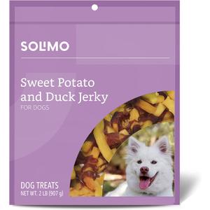 Amazon Brand - Solimo Sweet Potato & Duck Jerky Dog Treats, 2 pounds (EXP 08/09/27)