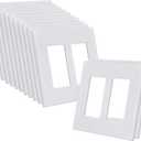 CML 2-Gang Decorator Screwless Wall Plates, 12 Pack Child Safe Switch Plate Covers, Double Receptacle Outlet Cover, Standard Size 4.68X 4.72, Impact Resistant, Glossy White