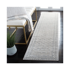 SAFAVIEH Brentwood Collection Runner Rug - 2' x 12', Ivory & Grey, Traditional Oriental Distressed Design, Non-Shedding & Easy Care, Ideal for High Traffic Areas in Living Room, Bedroom (BNT899B) 144' inches by 24'