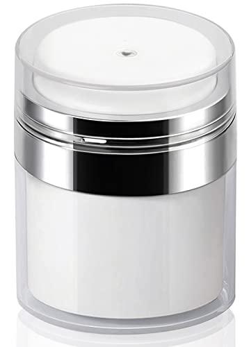 Airless Pump Jar - 0.5 Oz Lotion Dispenser with Pump Travel Container for Skincare, Refillable Empty Jars Vacuum Bottle for Moisturizer, Skincare, Makeup