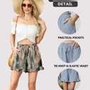 Lepunuo High Waisted Ruffle Hem Paperbag Summer Shorts with Pockets