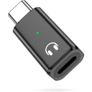 MoKo Lightning to USB-C Audio Adapter - Not for Microphones/Charging/Data Transfer, USB C Male to Female Lightning Headphone Earphone Adapter for iPhone Air 17 16 16e 15 Pro Max Plus, iPad, Black
