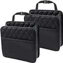 Car Back Seat Organizer, Hanging PU Leather Car Storage Bag, Compatible with Most Vehicles Interior Accessories Organizer (Black(2Pack))