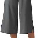 Willit Women's Wide Leg Capris Pants Lightweight Travel Pants Quick Dry Summer Walking Athletic UPF50+ Pockets L