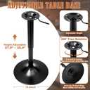 Height Adjustable Bar Table Base with Gas Lift and 360 Swivel, 27.5" to 35.4", 15" Round Cast Iron Pedestal Base Only for Pub Bistro Cafe Cocktail Kitchen Counter Home Bar Tables, 500 Lbs Capacity