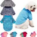 3 Pack Dog Sweater, Dog Sweaters for Small Dogs, Warm Soft Pet Clothes for Puppy, Medium Large Cat, Dogs Girl or Boy, Dog Shirt for Winter Christmas (Grey+Navy+Blue, Small)