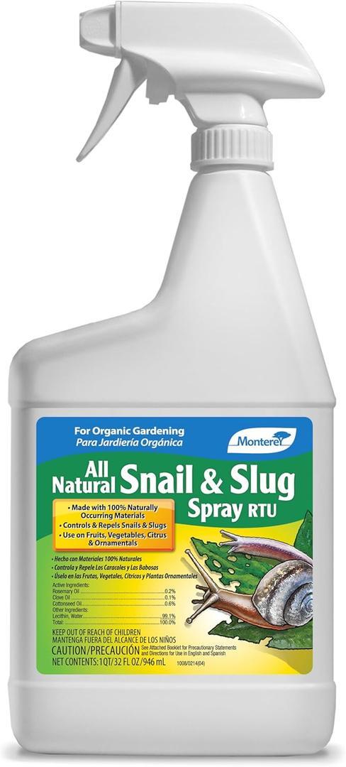 Monterey All Natural Snail & Slug Spray, for Organic Gardening, RTU 32 oz Monterey All Natural Snail & Slug Spray, for Organic Gardening, RTU 32 oz