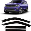 Tape-On Windows Visor 4-Piece for 2018-2024 Ford Expedition Rain Guards Shield Shade Smoke 94785 (black)