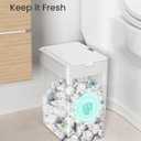 Cesun 4 Gallon Bathroom Trash Can with Lid, Small Automatic Trash Can, Touchless Motion Sensor Garbage Can, White Plastic Waste Basket for Bathroom, Bedroom, Toilet, Office, Rv