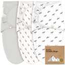 3-Pack Organic Baby Swaddle Sleep Sacks - Swaddles for Newborns, Infant 0-3 Months, Baby Girls, Boys, Soft & Snug Newborn Sleep Sack, Nursery Swaddling Blankets (The Wild) (One Size)