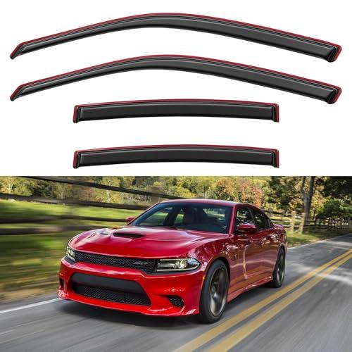 in-Channel Window Visors Rain Guards for 2011-2023 Dodge Charger, Window Vent Wind Deflectors Visors Shades for 11-23 Charger (NOT Outside-Adhensive Style