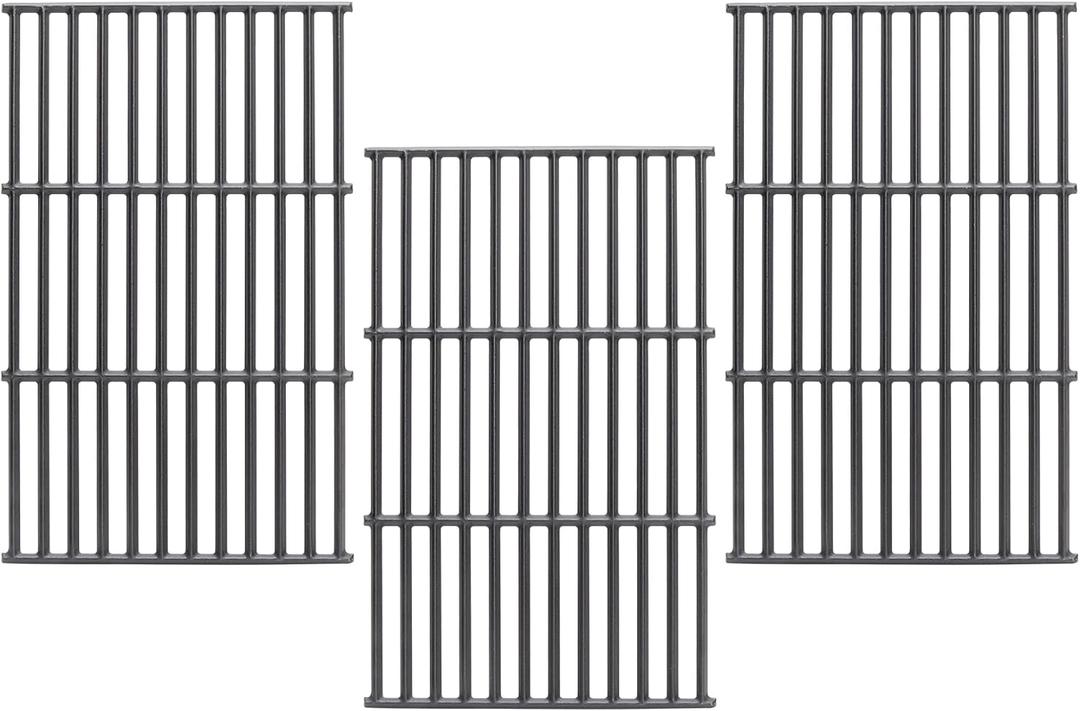 SafBbcue 19.7" Grill Grates for Char-Griller 1733 2735 Smokin' Champ Charcoal Grill Replacement Parts Chargriller 1624 1722 Replacement Parts Cast Iron Grates 3-Pack