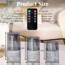 Rechargeable Marble Flameless Candles, Gray Glass LED Pillar Candle with Remote & Timer,Decorative Candles for Living Room, Bedroom, Holiday Dcor & Gifts for Women,Set of 3