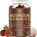 Mushroom Complex Gummies with Lions Mane Mushroom, Reishi, Cordyceps, Lion's Mane Mushroom Gummies for Adults Brain Booster, Immune Support, Energy-60