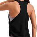 CRZ YOGA Pima Cotton Ruched Side Tank Tops for Women - Workout Athletic Casual Racerback Crewneck Loose Sleeveless Shirts, XL