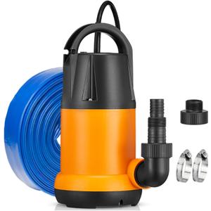 Submersible Sump Pump, Water Pump With 25Ft. Water Hose, Portable Utility Pump, Water Transfer Pump with 25-Foot Cord, 4000 GPH, Ideal for Swimming Pool, Garden Pond, Basement Submersible Sump Pump, Water Pump With 25Ft. Water Hose, Portable Utility Pump, Water Transfer Pump with 25-Foot Cord, 4000 GPH, Ideal for Swimming Pool, Garden Pond, Basement