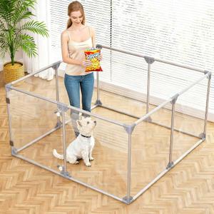 Acrylic Dog Playpen Dog Playpen Indoor Puppy Pen Pets Fence Puppies Cage10 Panels for Puppies Dog Play Pens for Dogs Indoor (8)