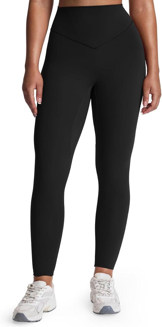 Aoxjox High Waisted Workout Metamorph Breeze Leggings for Women Tummy Control Buttery Soft Yoga Pants 26" (Black, Medium)